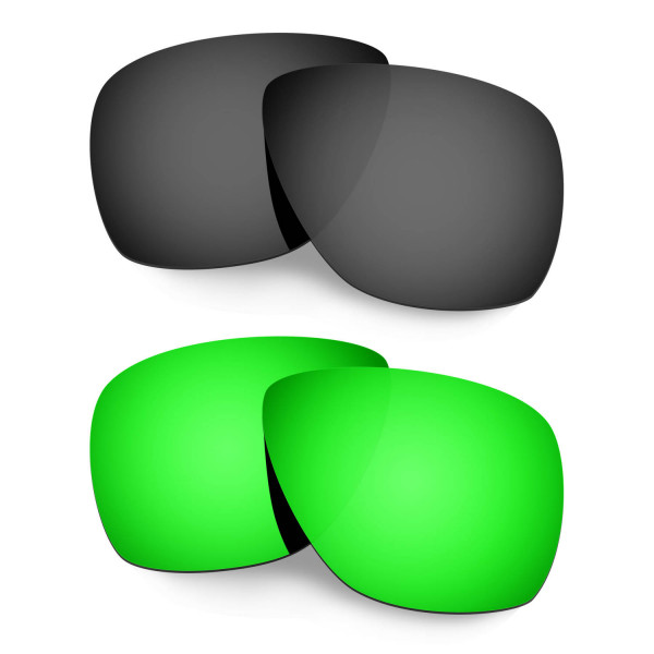 Hkuco Mens Replacement Lenses For Oakley Breadbox Black/Emerald Green Sunglasses