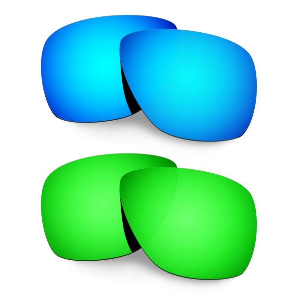 Hkuco Mens Replacement Lenses For Oakley Breadbox Blue/Green Sunglasses