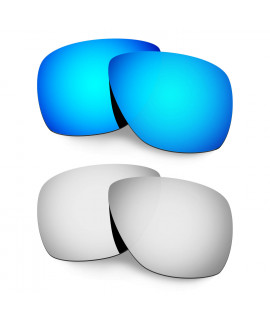 Hkuco Mens Replacement Lenses For Oakley Breadbox Blue/Titanium Sunglasses