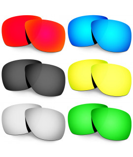 Hkuco Mens Replacement Lenses For Oakley Breadbox Red/Blue/Black/24K Gold/Titanium/Emerald Green Sunglasses