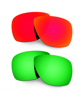 Hkuco Mens Replacement Lenses For Oakley Breadbox Red/Emerald Green Sunglasses