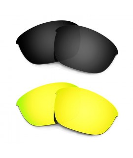 Hkuco Mens Replacement Lenses For Oakley Half Jacket 2.0 Black/24K Gold Sunglasses