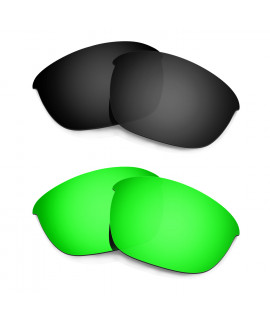 Hkuco Mens Replacement Lenses For Oakley Half Jacket 2.0 Black/Emerald Green Sunglasses