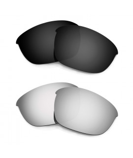 Hkuco Mens Replacement Lenses For Oakley Half Jacket 2.0 Black/Titanium Sunglasses
