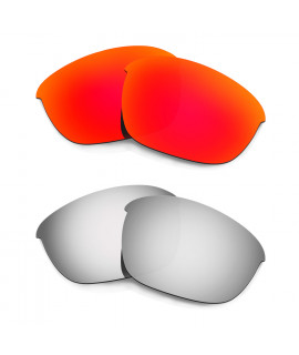 Hkuco Mens Replacement Lenses For Oakley Half Jacket 2.0 Red/Titanium Sunglasses