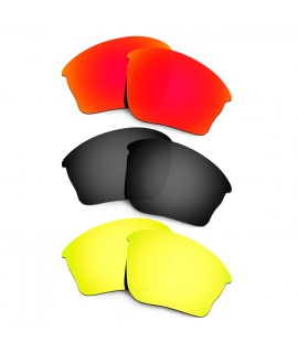 Hkuco Mens Replacement Lenses For Oakley Half Jacket XLJ Red/Black/24K Gold Sunglasses