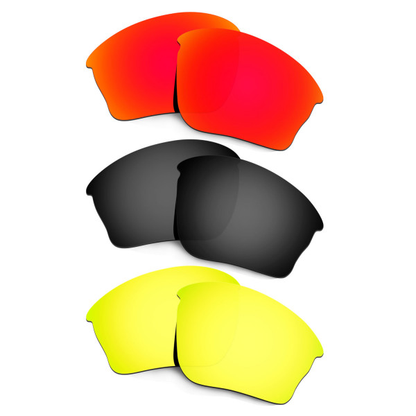 Hkuco Mens Replacement Lenses For Oakley Half Jacket XLJ Red/Black/24K Gold Sunglasses