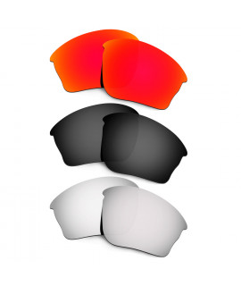 Hkuco Mens Replacement Lenses For Oakley Half Jacket XLJ Red/Black/Titanium Sunglasses