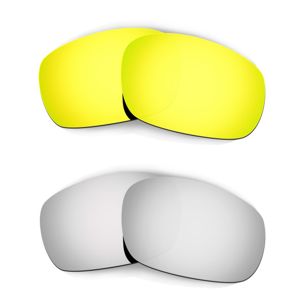 Hkuco Mens Replacement Lenses For Oakley Jawbone 24K Gold/Titanium Sunglasses