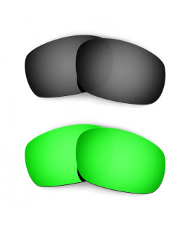 Hkuco Mens Replacement Lenses For Oakley Jawbone Black/Emerald Green Sunglasses