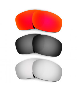 Hkuco Mens Replacement Lenses For Oakley Jawbone Red/Black/Titanium Sunglasses