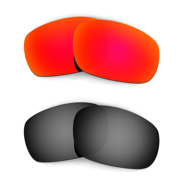 Hkuco Mens Replacement Lenses For Oakley Jawbone Red/Black Sunglasses