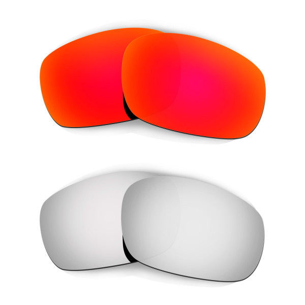Hkuco Mens Replacement Lenses For Oakley Jawbone Red/Titanium Sunglasses