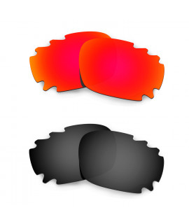 HKUCO Red+Black Replacement Lenses For Oakley Jawbone Vented Sunglasses