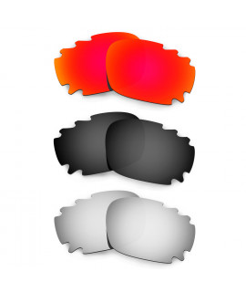 Hkuco Mens Replacement Lenses For Oakley Jawbone Vented Red/Black/Titanium Sunglasses