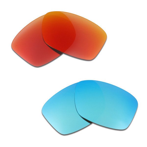 HKUCO Red+Blue Polarized Replacement Lenses For Oakley Jupiter Squared Sunglasses