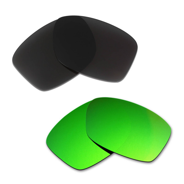 Hkuco Mens Replacement Lenses For Oakley Jupiter Squared Black/Emerald Green Sunglasses