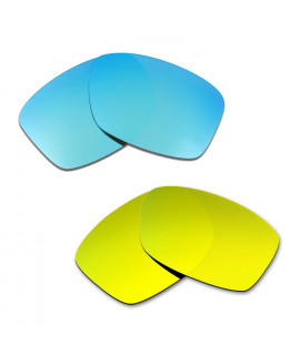 Hkuco Mens Replacement Lenses For Oakley Jupiter Squared Blue/24K Gold Sunglasses