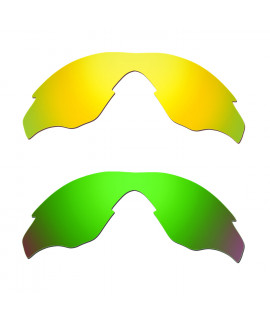 Hkuco Mens Replacement Lenses For Oakley M2 24K Gold/Emerald Green Sunglasses