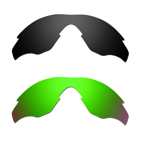 Hkuco Mens Replacement Lenses For Oakley M2 Black/Emerald Green Sunglasses