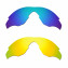 Hkuco Mens Replacement Lenses For Oakley M2 Blue/24K Gold Sunglasses