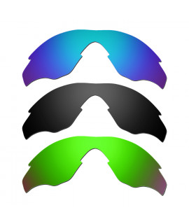 Hkuco Mens Replacement Lenses For Oakley M2 Blue/Black/Emerald Green Sunglasses