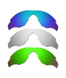 Hkuco Mens Replacement Lenses For Oakley M2 Blue/Titanium/Emerald Green Sunglasses