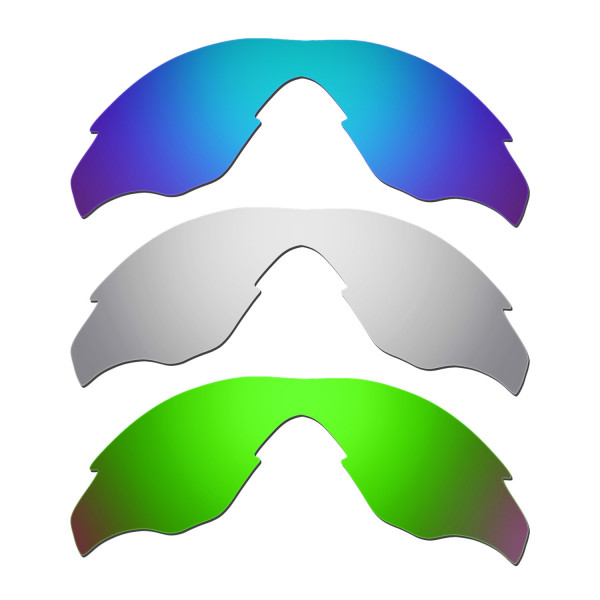 Hkuco Mens Replacement Lenses For Oakley M2 Blue/Titanium/Emerald Green Sunglasses