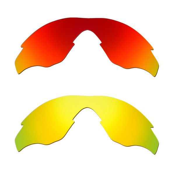 Hkuco Mens Replacement Lenses For Oakley M2 Red/24K Gold Sunglasses