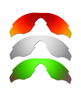 Hkuco Mens Replacement Lenses For Oakley M2 Red/Titanium/Emerald Green  Sunglasses