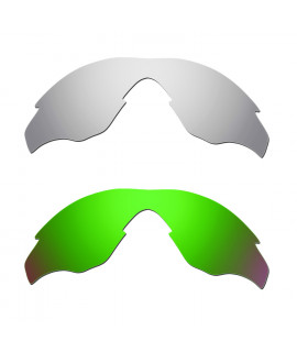 Hkuco Mens Replacement Lenses For Oakley M2 Titanium/Emerald Green  Sunglasses