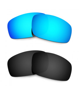 HKUCO Blue+Black Polarized Replacement Lenses For Oakley Monster Pup Sunglasses