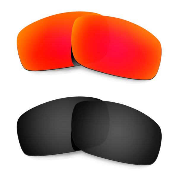 HKUCO Red+Black Polarized Replacement Lenses For Oakley Monster Pup Sunglasses