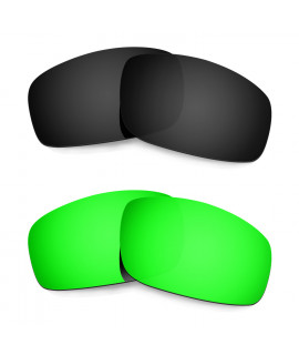 Hkuco Mens Replacement Lenses For Oakley Monster Pup Black/Emerald Green Sunglasses