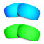 Hkuco Mens Replacement Lenses For Oakley Monster Pup Blue/Green Sunglasses