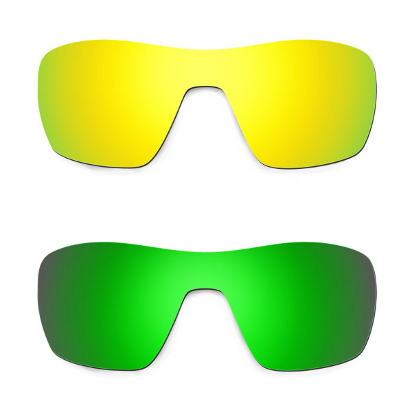 Hkuco Mens Replacement Lenses For Oakley Offshoot 24K Gold/Emerald Green Sunglasses