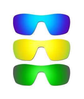 Hkuco Mens Replacement Lenses For Oakley Offshoot Blue/24K Gold/Emerald Green Sunglasses
