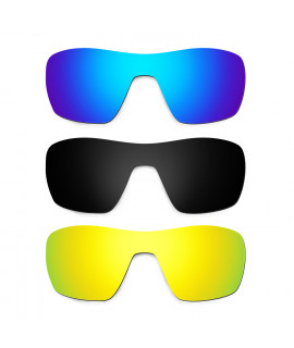 Hkuco Mens Replacement Lenses For Oakley Offshoot Blue/Black/24K Gold Sunglasses
