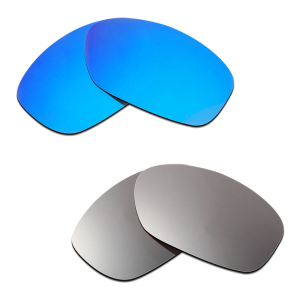 Hkuco Mens Replacement Lenses For Oakley Pit Bull Blue/Titanium Sunglasses
