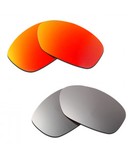 Hkuco Mens Replacement Lenses For Oakley Pit Bull Red/Titanium Sunglasses