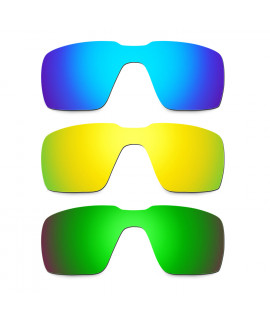 Hkuco Mens Replacement Lenses For Oakley Probation Blue/24K Gold/Emerald Green Sunglasses
