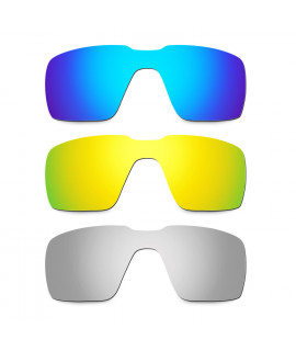 Hkuco Mens Replacement Lenses For Oakley Probation Blue/24K Gold/Titanium Sunglasses