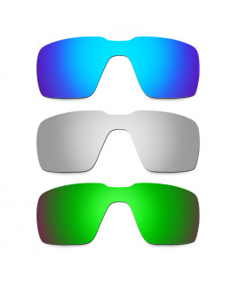 Hkuco Mens Replacement Lenses For Oakley Probation Blue/Titanium/Emerald Green Sunglasses