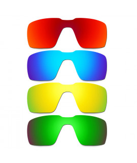 Hkuco Mens Replacement Lenses For Oakley Probation Red/Blue/24K Gold/Emerald Green Sunglasses