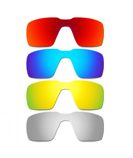 Hkuco Mens Replacement Lenses For Oakley Probation Red/Blue/24K Gold/Titanium Sunglasses