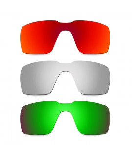 Hkuco Mens Replacement Lenses For Oakley Probation Red/Titanium/Emerald Green  Sunglasses