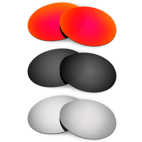 Hkuco Mens Replacement Lenses For Oakley Romeo 1 Red/Black/Titanium Sunglasses
