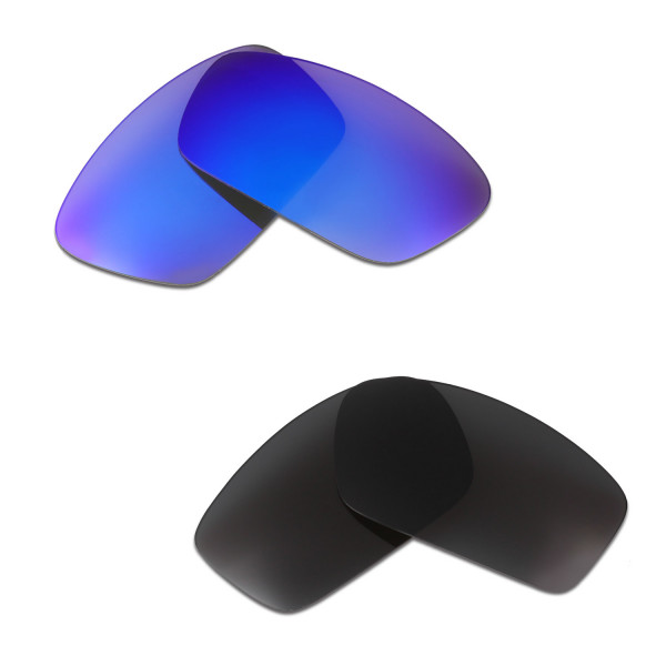 HKUCO Blue+Black Polarized Replacement Lenses For Oakley Splinter Sunglasses
