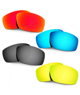 Hkuco Mens Replacement Lenses For Oakley Splinter Red/Blue/Black/24K Gold Sunglasses