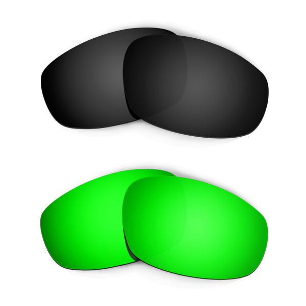 Hkuco Mens Replacement Lenses For Oakley Split Jacket Black/Emerald Green Sunglasses